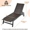 Mix Brown PE Rattan Chaise Lounge 5-Position Adjustable Outdoor Recliner 400lbs